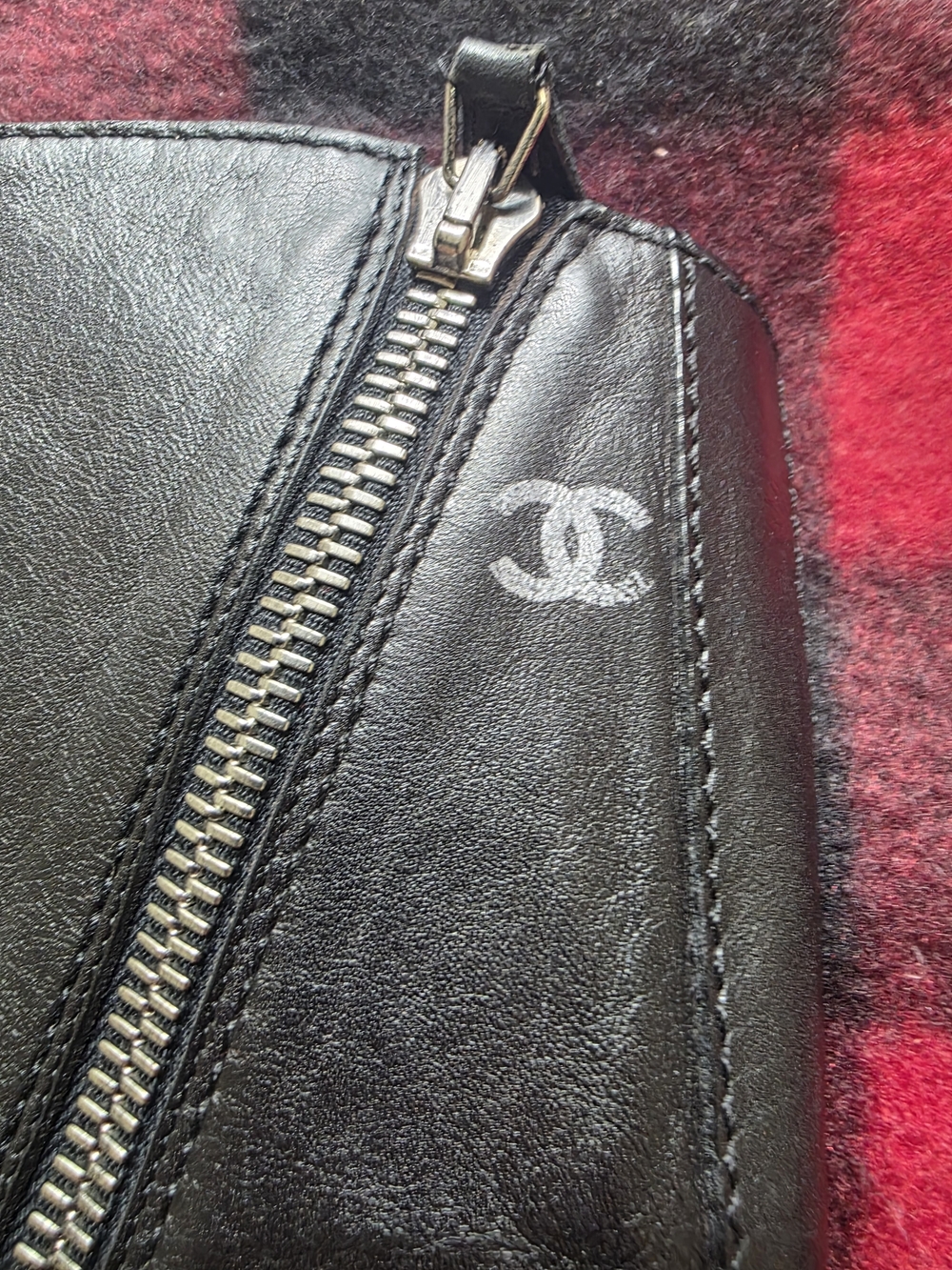 Authentic Chanel Black Leather Logo Buckle Biker Moto Boots EU 40 US 9 - 9.5 - Picture 7 of 14
